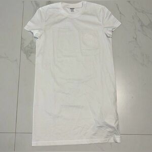 Hermès Embroidered Pocket Dress White Short Sleeve T-Shirt Dress Size 38 New NWT